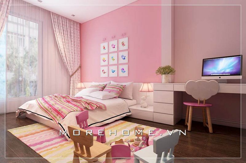 11 Thiết kế nội thất căn hộ hiện đại có giường tủ phòng ngủ cho trẻ em màu trắng  2022